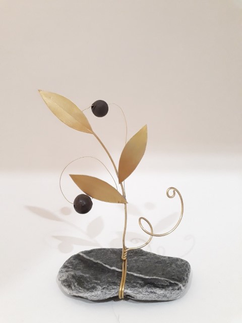 Κλαδί ελιάς σε πέτρα