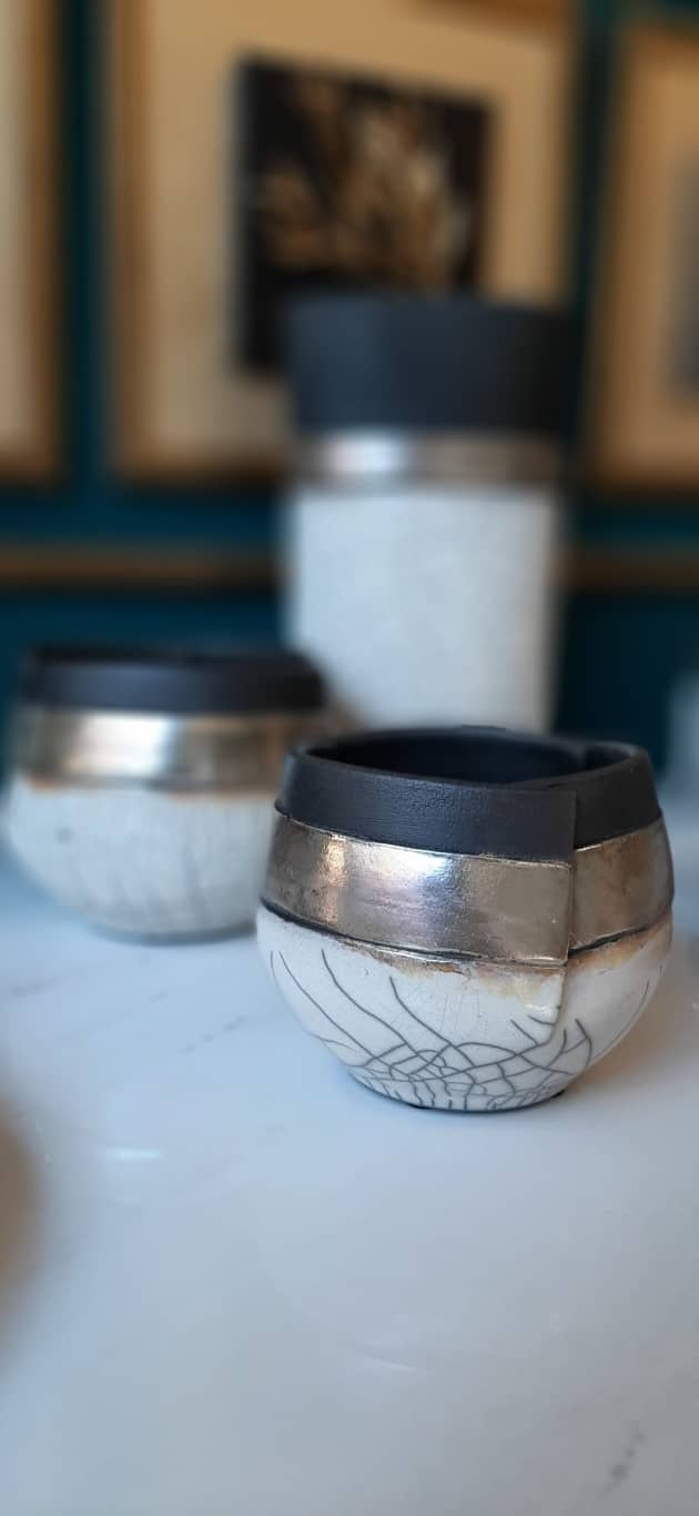 CERAMIC BOWL FIRED WITH RAKU TECHNIQUE