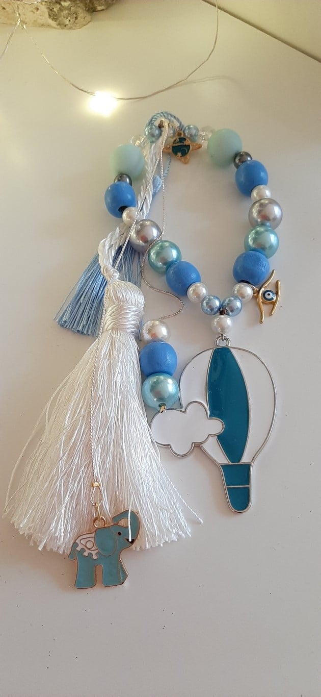 LUCKY CHARM FOR BOYS "THE HOT AIR BALLON AND THE ELEPHANT"
