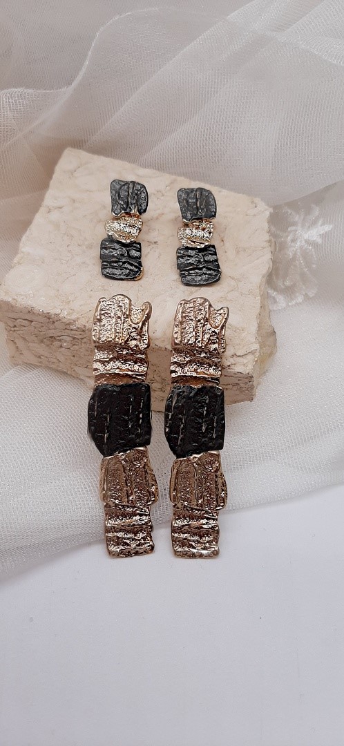 BRASS EARRINGS : RIBBON" TKS1029.170