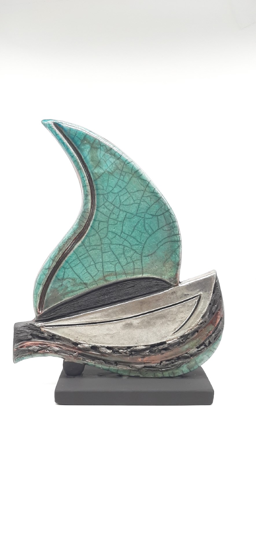 CERAMIC SMALL SCULPTURE  "THE SAILBOAT"