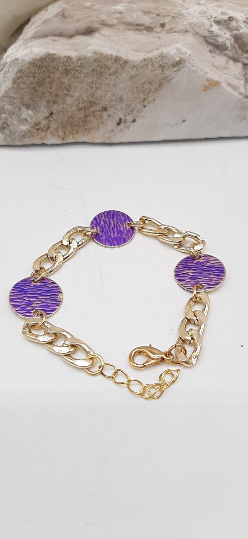 BRASS BRACELET  ALUMINIUM CHAIN, IN THREE DIFFERENT COLORS. "CHAIN MARV10.70"
