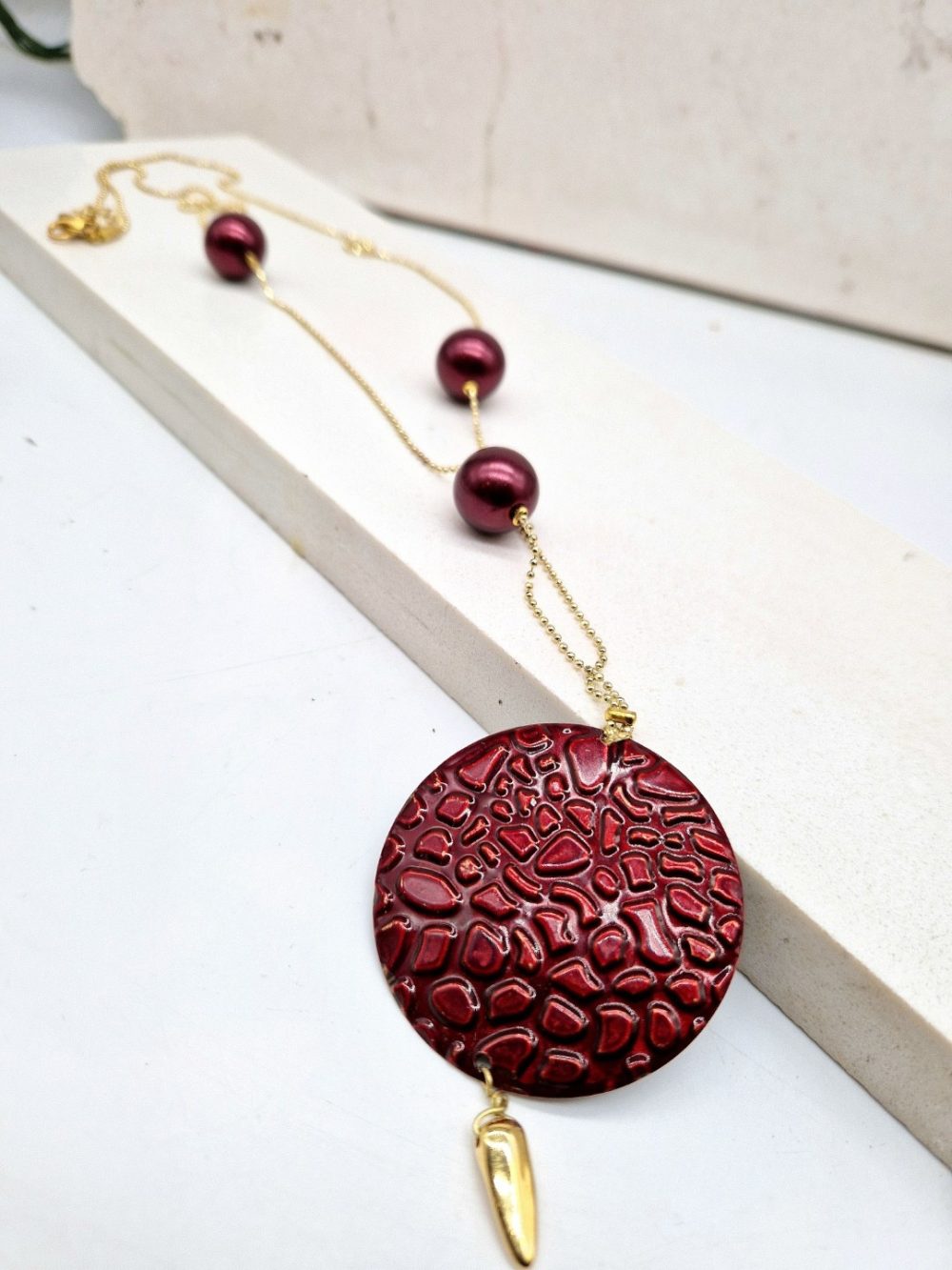 ΧΕΙΡΟΠΟΙΗΤΟ ΜΑΚΡΥ ΚΟΛΙΕ ΜΕ ΣΦΥΡΗΛΑΤΟ  ΜΠΟΡΝΤΟ ΔΙΣΚΟ