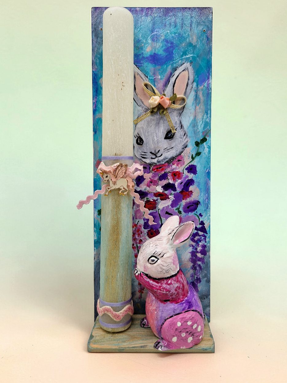 ΠΑΣΧΑΛΙΝΗ ΛΑΜΠΑΔΑ "Η ΜΙΚΡΗ ΚΟΥΝΕΛΙΤΣΑ" ΜΕ ΧΕΙΡΟΠΟΙΗΤΟ ΠΙΝΑΚΑΚΙ