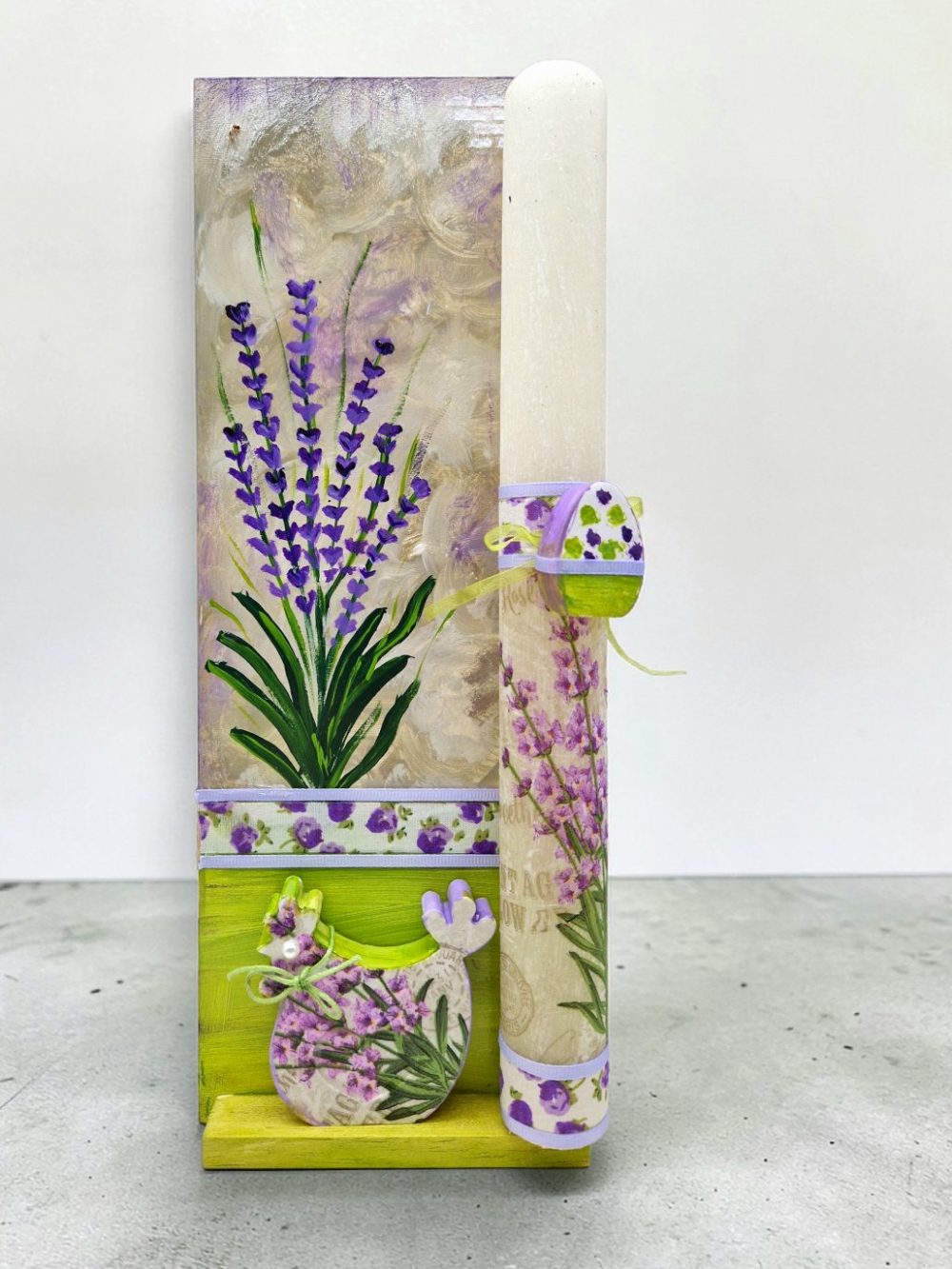 ΠΑΣΧΑΛΙΝΗ ΛΑΜΠΑΔΑ "Η ΚΟΤΟΥΛΑ ΜΕ ΤΙΣ ΛΕΒΑΝΤΕΣ" ΜΕ ΧΕΙΡΟΠΟΙΗΤΟ ΠΙΝΑΚΑΚΙ