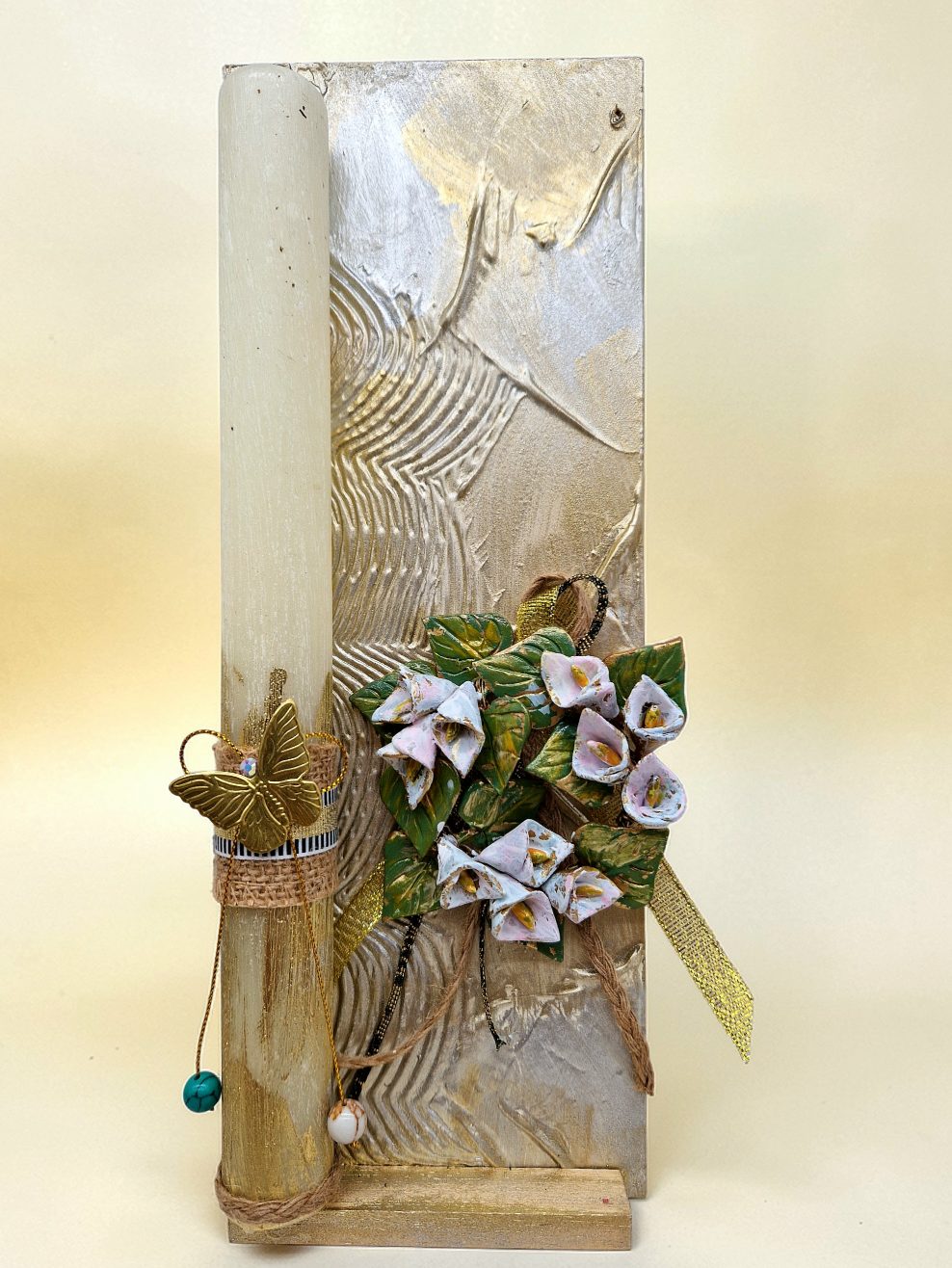 ΠΑΣΧΑΛΙΝΗ ΛΑΜΠΑΔΑ "ΤΟ ΣΤΕΦΑΝΑΚΙ ΜΕ ΤΑ ΚΡΙΝΑΚΙΑ" ΜΕ ΧΕΙΡΟΠΟΙΗΤΟ ΠΙΝΑΚΑΚΙ