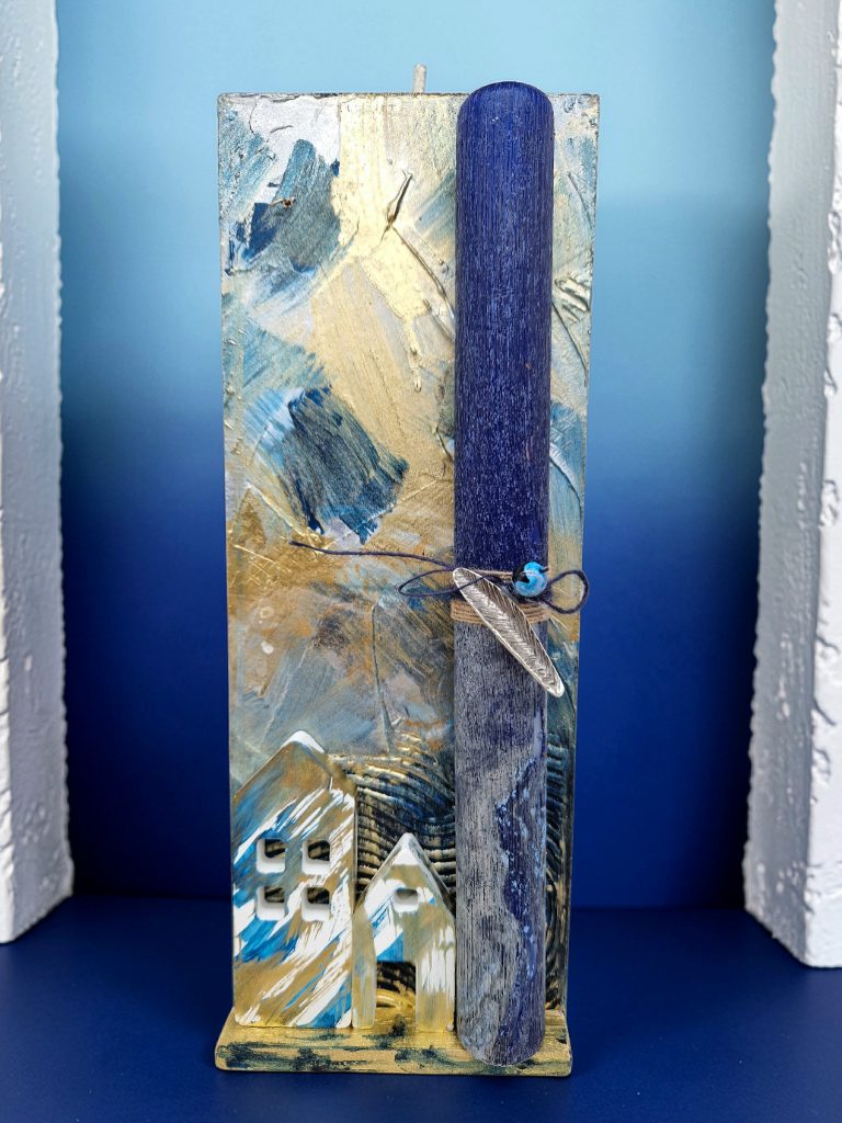 ΠΑΣΧΑΛΙΝΗ ΛΑΜΠΑΔΑ "ΤΑ ΣΠΙΤΑΚΙΑ " ΜΕ ΧΕΙΡΟΠΟΙΗΤΟ ΠΙΝΑΚΑΚΙ