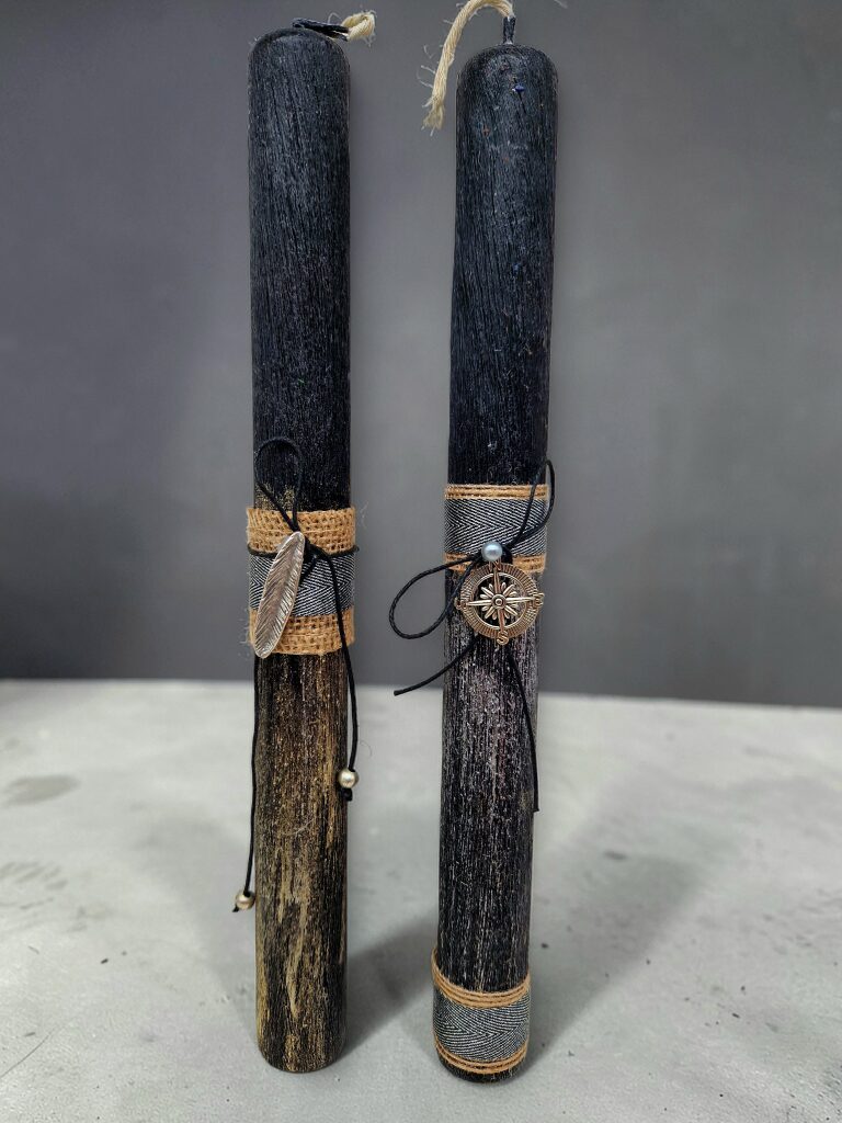 ΠΑΣΧΑΛΙΝΗ ΛΑΜΠΑΔΑ ΜΕ ΜΕΤΑΛΛΙΚΟ ΣΤΟΙΧΕΙΟ  "ΦΤΕΡΟ Ή "ΣΤΑΥΡΟΣ ΤΟΥ ΝΟΤΟΥ"