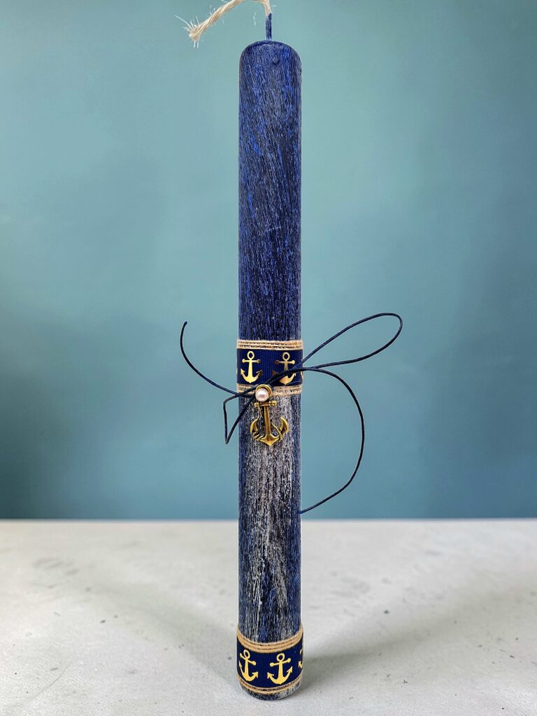 ΠΑΣΧΑΛΙΝΗ ΛΑΜΠΑΔΑ  ΜΕ ΜΕΤΑΛΛΙΚΟ ΣΤΟΙΧΕΙΟ  (ΜΙΚΡΗ ΑΓΚΥΡΑ)